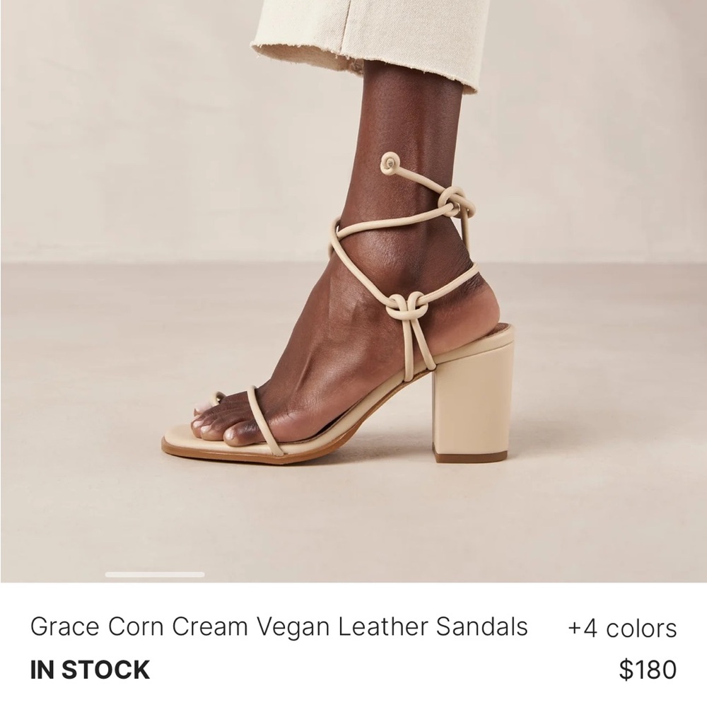 Grace Corn Cream Vegan Leather Sandals
